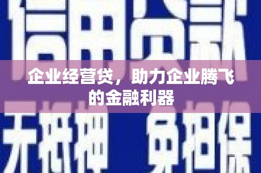 石拐企业经营贷，助力企业腾飞的金融利器