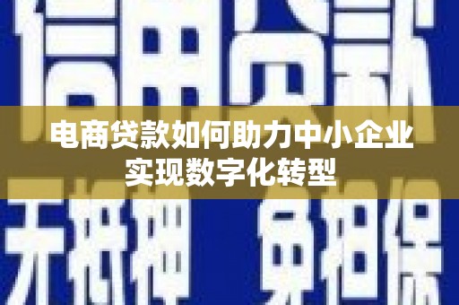 石拐电商贷款如何助力中小企业实现数字化转型