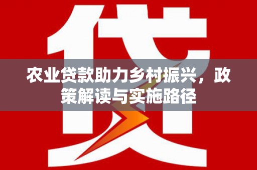 石拐农业贷款助力乡村振兴，政策解读与实施路径
