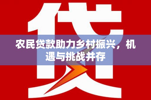 石拐农民贷款助力乡村振兴，机遇与挑战并存