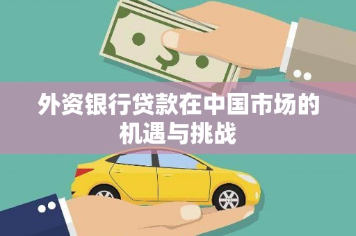 石拐外资银行贷款在中国市场的机遇与挑战