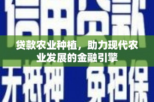 石拐贷款农业种植，助力现代农业发展的金融引擎