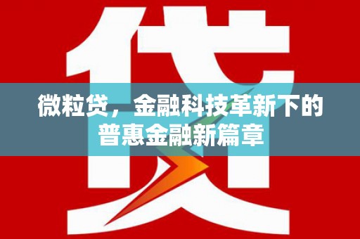 石拐微粒贷，金融科技革新下的普惠金融新篇章