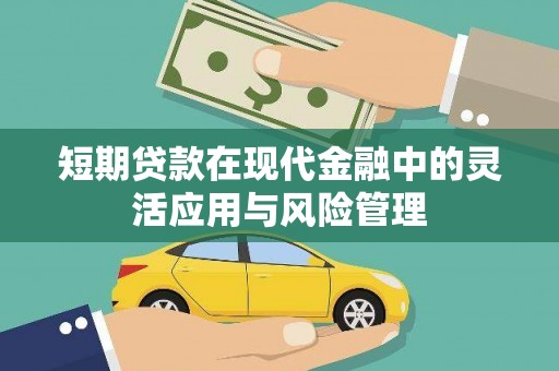 石拐短期贷款在现代金融中的灵活应用与风险管理